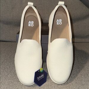 ABEO Encore Knit Cream Textured Slip-On Flats